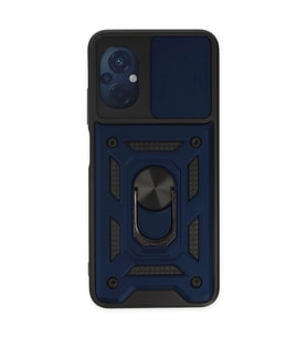 Xiaomi Poco M5 Kılıf Pars Lens Yüzüklü Silikon - Lacivert
