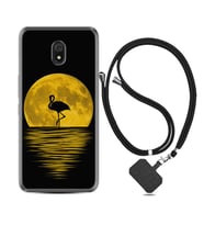 Xiaomi Redmi 8A 8 Pro 9C 9T 10C 11T Pro Kılıf Boyun Askılı Silikon Ay ve Flamingo 1775