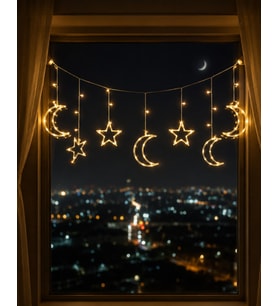 LED LED'li Ay Yıldız Ramazan Dekoru İç Mekan Süsleme Aydınlatması