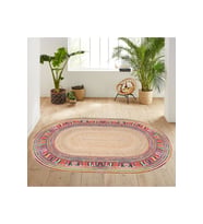 Eliana Home Baskılı, Yıkanabilir Kaymaz Taban Oval Halı LNA7028 100x150 cm (Bej)