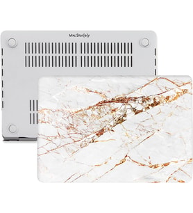 MacBook Air M1 Kılıf A2337 Uyumlu 13 İnç Mermer Desenli Hard Case A2179 A1932 Sert Koruyucu Kapak Sarı
