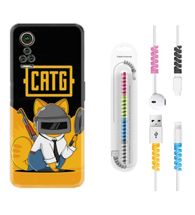 General Mobile GM 21 Pro GM 22 Pro Plus Kılıf Kablo Koruma Spiral Silikon Cat G 1677