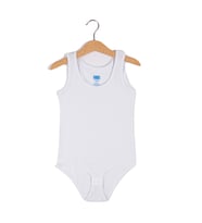 Kız Çocuk Likralı Geniş Askılı Kolsuz Çıtçıtlı Body Berrak-2538 (Beyaz)