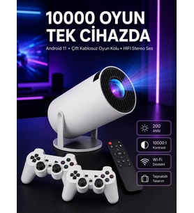 4k Wireless Çift Kollu Kumandalı Oyun Projeksiyonu Retro Video Oyunu Yeni Nesil