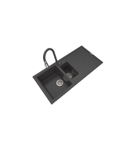 POLEX Cristalüx Granit Eviye P-01+Spiralli Antrasit