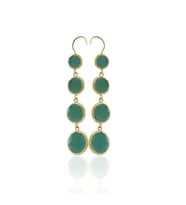 Kadir Jewellery 22 Ayar Altına Kaplama Kadın Sallantılı Küpe -El İşçiliği Ve Hipoalerjenik Küpe (K.Yeşil)