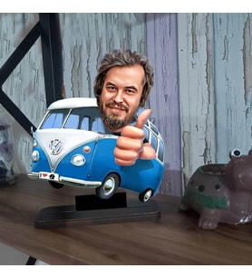 volkswagen minbüs t2 t1 karikatür biblo