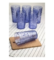 Akrilik Mavi 6lı Uzun Bardak & Su Meşrubat Bardağı 750 ml ( Büyük Boy & Cam Değildir )