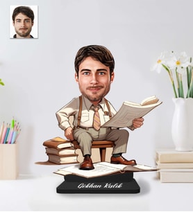 Kişiye Özel Profesör Öğretmen İş adamı Ahşap Biblo-50