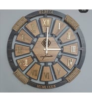 Kişiye Özel Dekoratif Ahşap Duvar Saati 50 cm