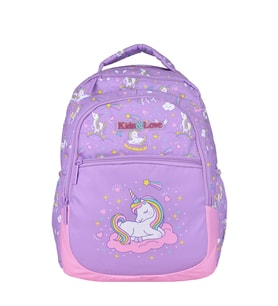 Elatae Çok Gözlü Su Geçirmez Nano Kumaş Unicorn Desenli İlkokul Çantası L5110 (Mor)