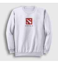 Presmono Unisex Beyaz Dota 2 Logo Oyun Sweatshirt 420323tt (Beyaz)