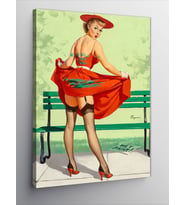 Kanvas Tablo Jartiyerli Pin Up Kadın