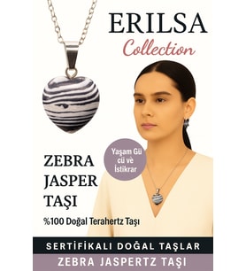 Sertifikalı Kalp Model Zebra Jasper Doğal Taş Kolye – Yaşam Gücü İstikrar ve Denge Taşı (Çok Renkli)