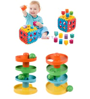 Yağmur Damlası (Çıngıraklı Top Oyunu ) + Puzzle Bul tak Küp Eğitici ve Zeka Geliştirici Set (Karışık)