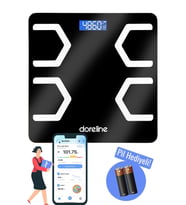 Dijital Siyah Baskül Yağ Su Kas Vücut Kitle Endeksi Kilo Ölçer Tartı