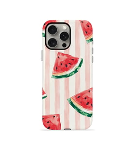 iPhone 15 Pro Vorian Çift Katmanlı MagSafe Kılıf Watermelon Blush Stripe