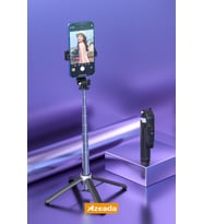 Kablosuz ve şarjlı selfie çubuğu tripod, siyah PD-P06