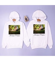 Kişiye Özel Fotoğraflı Sevgili Kapşonlu Sweatshirt 2'li