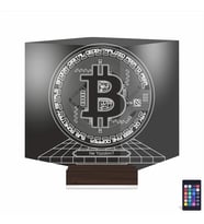 Luvivia Bitcoin Kripto Para BTC Kişiye Özel 3D Lamba - Masa Gece Lambası