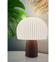 Modern Mantar Masa Lambası, Dekoratif Abajur ve Gece Lambası (Krem)