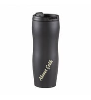 Wings Mat Siyah İsme Özel Çelik Kupa 400ml.  304 Paslanmaz Çelik - Kaydırmaz Taban - Süzgeçli - Kilitli Bardak Kapak - Sızdırmaz (Karışık)