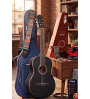 Midex MGX-200MBK-EQ Ekolayzerli Profesyonel Elektro Klasik Gitar Seti Mat Siyah 4/4 Üst Segment