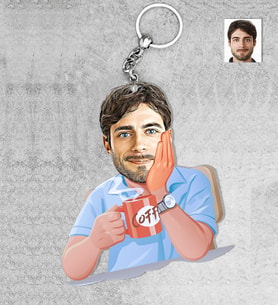 Kişiye Özel Öğretmen Erkek Ahşap Anahtarlık-12