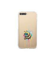 Huawei Y6 2018 ile uyumlu Splash arı tasarımlı şeffaf silikon kılıf
