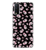 Vivo Y20 Kılıf Desenli Silikon Unicorn Flowers 1406