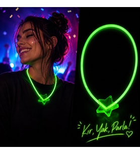 Fosforlu Yıldız Parti Kolyesi – Neon Işıklı Kolye Yeşil Renk