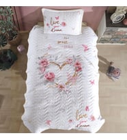 Clasy %100 Pamuk Tek Kişilik Yatak Örtüsü Dream V1 Bej (Çok Renkli)