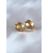 316L Çelik Gold Renk Sıkıştırmalı Erkek Küpe - TJ-EKP278