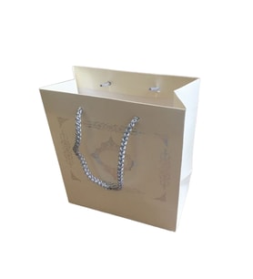 Tahtakale Toptancı Karton Hediye Çantası Gümüş Saray Desenli 20X20X10 CM (10 Adet)  Krem