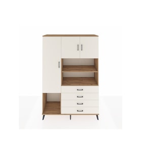 Hyperion Gardrop 7 Raflı 4 Çekmeceli 3 Kapaklı 132x44x195 Çam-Aytaşı