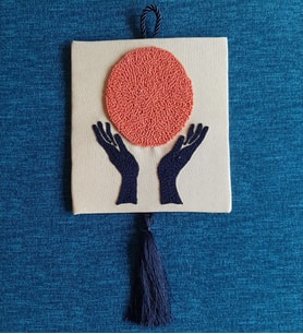Mi-Knitting, Güneş Temalı Duvar Panosu, Dekoratif Pano, Elişi, punch Nakışı