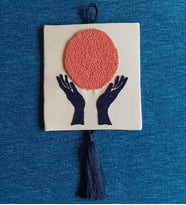 Mi-Knitting, Güneş Temalı Duvar Panosu, Dekoratif Pano, Elişi, punch Nakışı
