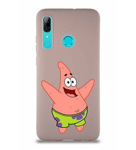 Huawei P Smart 2019 Soft Premier Kapak Patrick Yıldız Tasarımlı Silikon Kılıf - Pudra (Şeffaf)