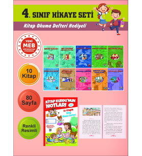 4.Sınıflar İçin Okumayı Sevdiren 10 lu Hikaye Seti 7 (Kitap Okuma Defteri Hediyeli)