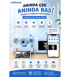 Çocuk Anında Baskılı Fotoğraf Makinesi 16MP Dijital Kamera 1080P Video WiFi Telefon Destekli