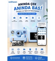 Çocuk Anında Baskılı Fotoğraf Makinesi 16MP Dijital Kamera 1080P Video WiFi Telefon Destekli