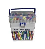 STA 910348 ÇİFT UÇLU ALKOL BAZLI MARKER 1mm/1-7mm UÇ KALEM SETİ 48'Lİ (RENK) TAŞIMA SAPLI PLASTİK KU