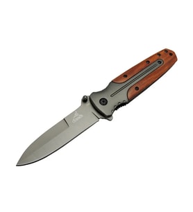 GB DA59 Avcı Tip Kamp Çakısı 21 cm - Metal &amp;amp;amp; Ahşap Sap, Kemerlikli