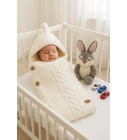 Triko bebek battaniye ve içi Well softluy yumuşacık kundak Not: Candan düğm