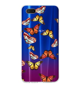PrintiFy Oppo RX17 Neo  ile Uyumlu 1mm Slim Fit Water Color 2 Baskılı Şeffaf  Kılıf
