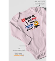 Dayıya Özel Uzun Kollu Bebek Body %100 Pamuk