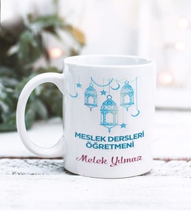 Meslek Dersleri Öğretmeni Tasarımlı Kişiye Özel Kupa Bardak (Beyaz)