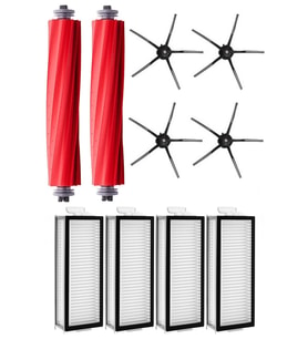 Roborock Q7 Max & Q7 Max Plus Uyumlu 10 Parça Siyah Yan Fırçalı Set