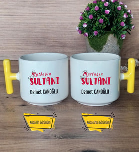 Mutfağın Sultanı Kupa Bardak T Sarı Kulplu Anneye Hediye Anneler günü Hediyesi