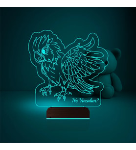 Luvivia Papağan Pet Shop Kişiye Özel 3D Lamba - Masa Gece Lambası